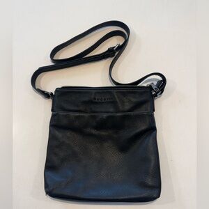 Bugatti Black Textured Leather Cross Body Bag (Purse or Murse)